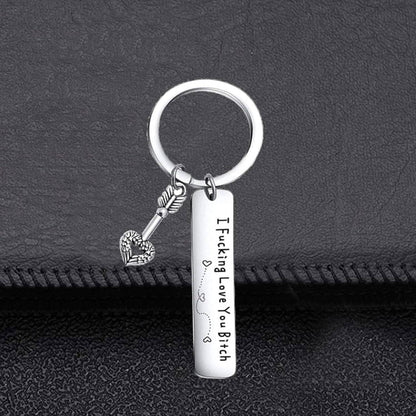 Best Friend Keychain for Women, Stainless Steel Key Chain Engrave I Fking Love You Bith Birthday Christmas Friendship Gift for Bestie Best Friends Female Bff